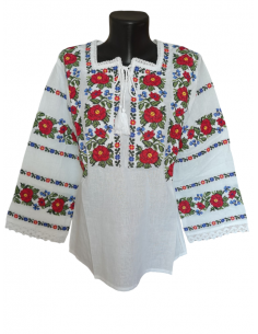 Ie traditionala românească mânecă lunga din bumbac, broderie tradițională. Mărimi S-3XL.