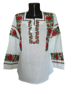 Ie traditionala românească mânecă lunga din bumbac, broderie tradițională. Mărimi S-3XL.