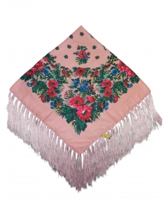 Batic traditional inflorat roz