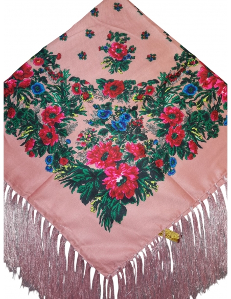 Batic traditional inflorat roz