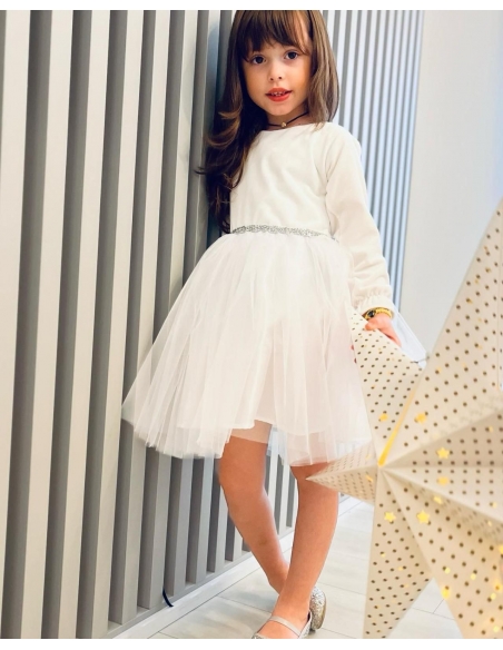 Costume Elegante de Crăciun pentru Fetițe - Rochițe Alba de Poveste 1-8 Ani