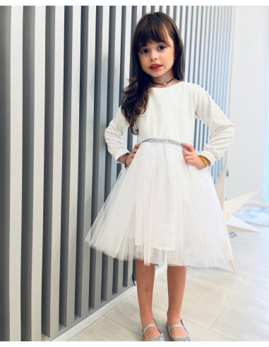 Costume Elegante de Crăciun pentru Fetițe - Rochițe Alba de Poveste 1-8 Ani