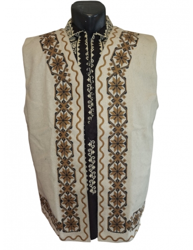 Vesta traditionala bej pentru barbati marimi de la s la 4xl