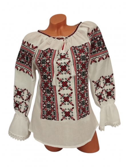 ie traditionala romaneasca pentru femei cu maneca lunga disponibila in stoc in marimi de la s la 3xl