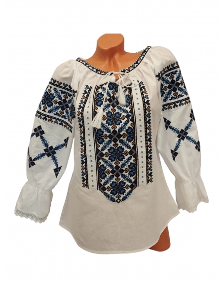 ie traditionala romaneasca pentru femei cu maneca lunga disponibila in stoc in marimi de la s la 3xl