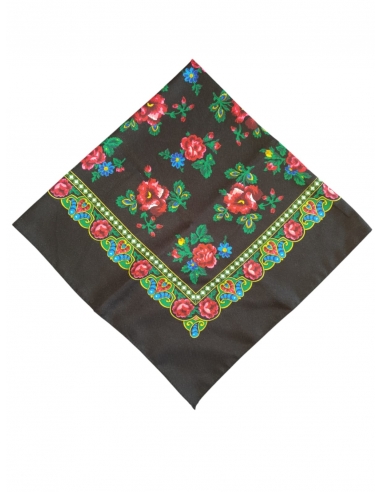 Batic traditional  negru cu florie dimensiuni 77x75cm