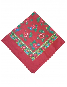 Batic traditional bordo cu florie dimensiuni 75x75cm