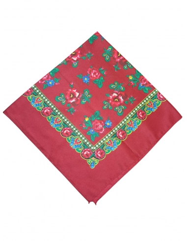 Batic traditional bordo cu florie dimensiuni 75x75cm