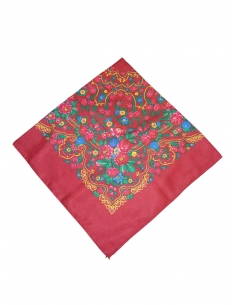 Batic traditional bordo cu florie dimensiuni 75x75cm