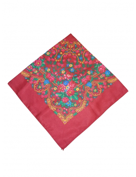 Batic traditional bordo cu florie dimensiuni 75x75cm