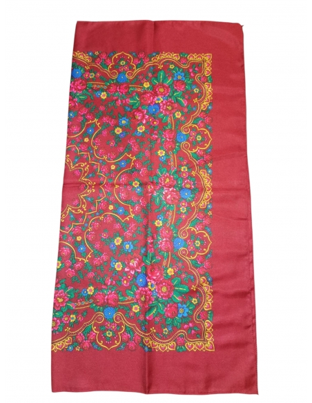 Batic traditional bordo cu florie dimensiuni 75x75cm