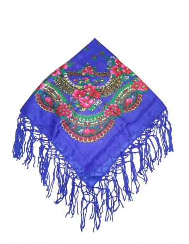 Batic traditional  cu flori si ciucuri dimensiuni 75x75cm