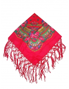 Batic traditional  cu flori si ciucuri rosu dimensiuni...
