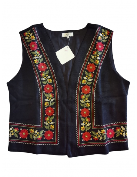 Vesta traditionala pentru femei din  lana amestec, brodata cu motive romanesti, disponiblia in marimi variate de la S la 3XL