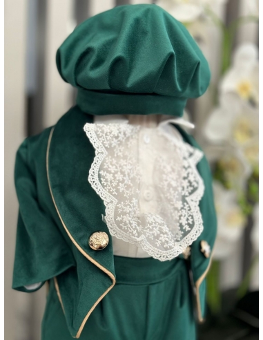 Costum de botez pentru băieți, disponibil în mărimi 3 luni, 3-6 luni, 6-9 luni.