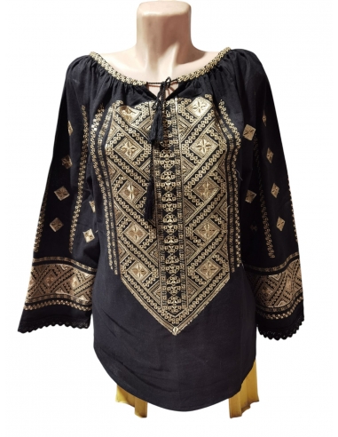 Ie traditionala romaneasca maneca lunga disponibila in stoc in marimi de la S la 3XL