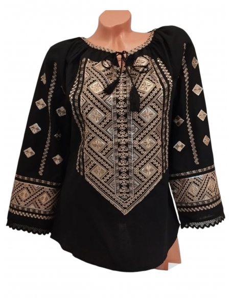 Ie traditionala romaneasca maneca lunga neagra189