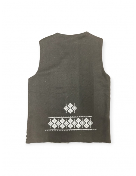 Vesta traditionala neagra cu motive geometrice marimi disponibile de la s la 4xl