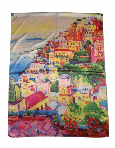 Esarfa din matase colorata multicolora cu diferite desene si imagini cu flori. Material matase 100/100,
