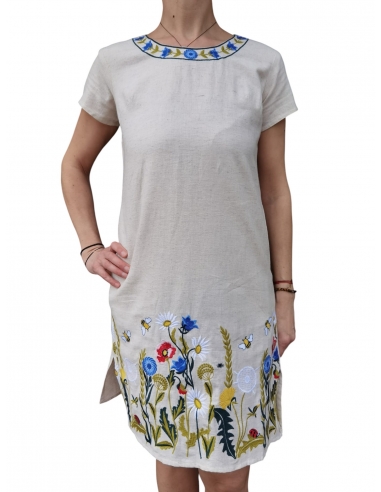 rochie traditionala brodata cu motive romanesti marimi disponibile de la S la 3XL