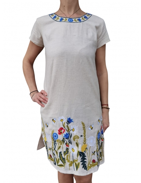 rochie traditionala brodata cu motive romanesti marimi disponibile de la S la 3XL