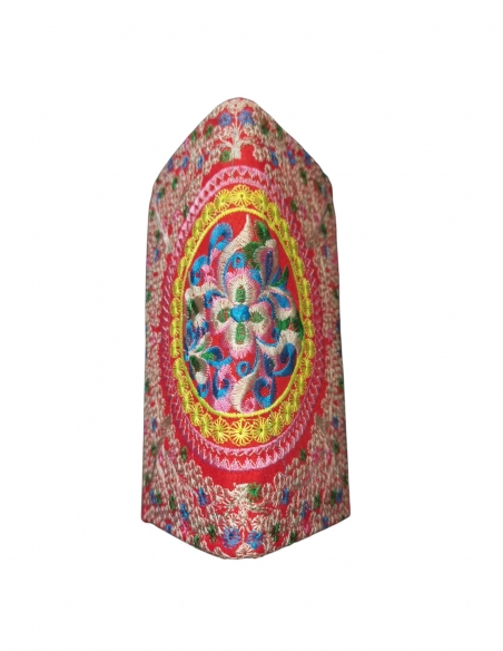 Portofel din material textil brodat mov