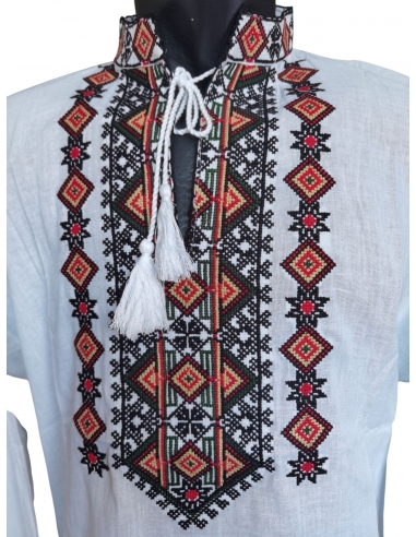 Ie bărbătească tradițională cu guler tunică și motive geometrice – mărimi S-3XL