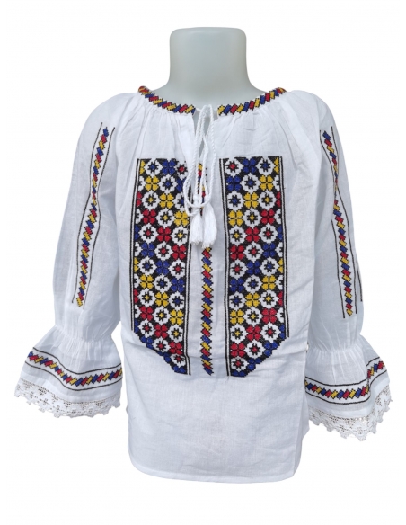 Ie Traditionala Romaneasca cu maneca lunga pentru fetite