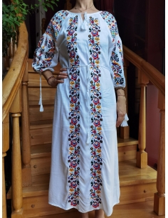 Rochie Tradițională Românească cu Broderie Florală – Mărimi S-3XL, Stil Autentic