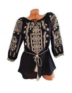 Ie Tradițională Verde cu Broderie bej – Mărimi S-3XL
