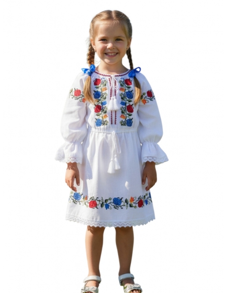 Rochita traditionala fetite brodata – port popular romanesc
