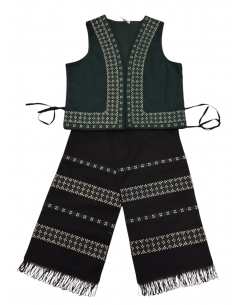 Set Traditional Dama Vesta cu Fote Negre