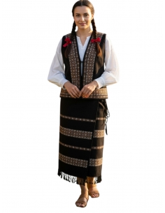 Costum popular dama din Oltenia – vesta traditionala si fota tesuta