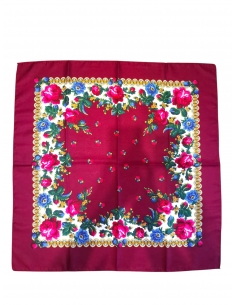 batic traditional bordo cu flori romanesti model floral autentic dama