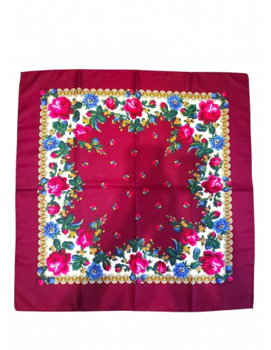 batic traditional bordo cu flori romanesti model floral autentic dama