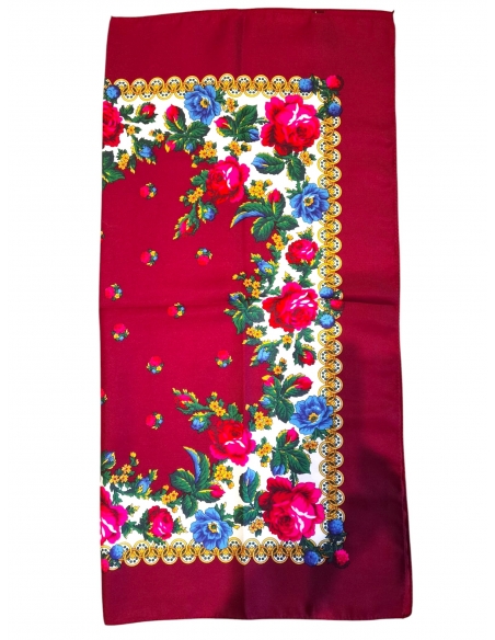 batic traditional bordo cu flori romanesti model floral autentic dama