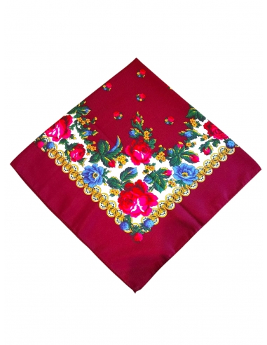 batic traditional bordo cu flori romanesti model floral autentic dama