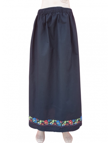 Fusta traditionala lunga pentru copii cu broderie florala multicolora