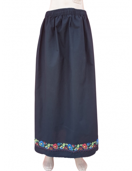 Fusta traditionala lunga pentru copii cu broderie florala multicolora