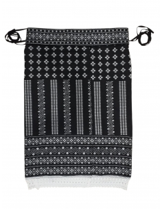 Set traditional dama cu catrinta neagra brodata alb si brau popular romanesc