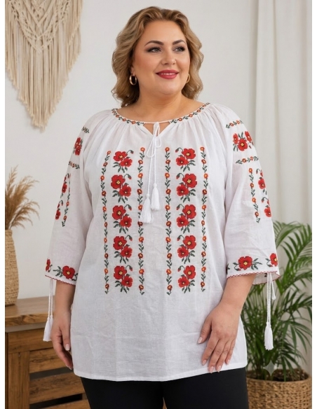 Ie tradițională mărime mare 7XL 8XL 9XL broderie autentică din bumbac