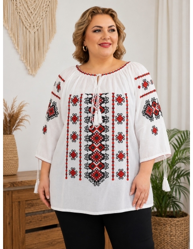 Ie tradițională mărime mare 7XL 8XL 9XL broderie autentică din bumbac