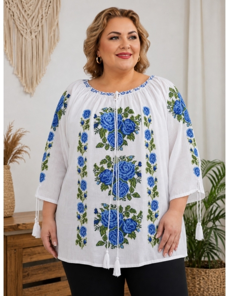 Ie tradițională mărime mare 7XL 8XL 9XL broderie autentică din bumbac
