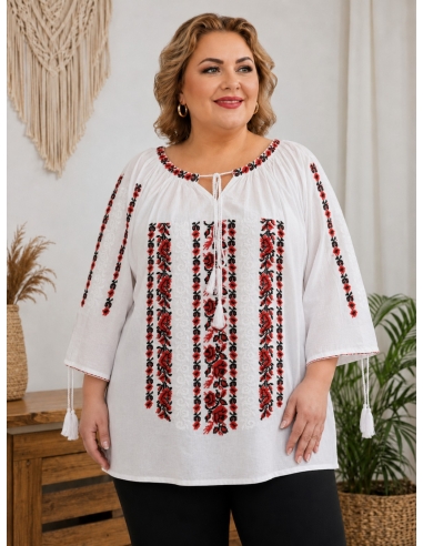 Ie tradițională mărime mare 7XL 8XL 9XL broderie autentică din bumbac