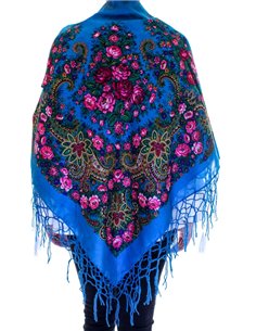 Batic traditional ciucuri albastru