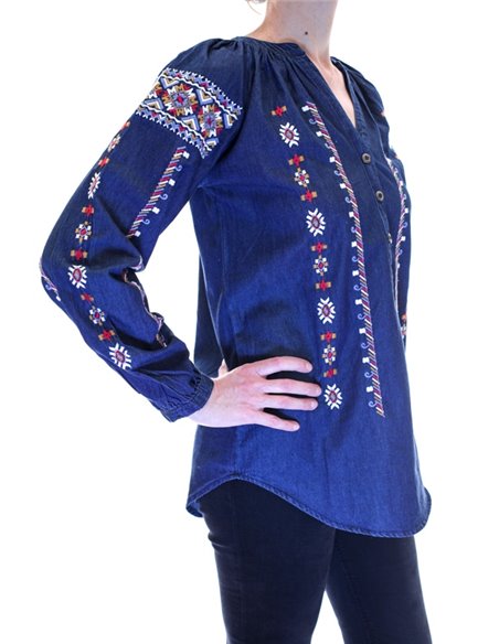 Bluza brodata din jeans Anuta