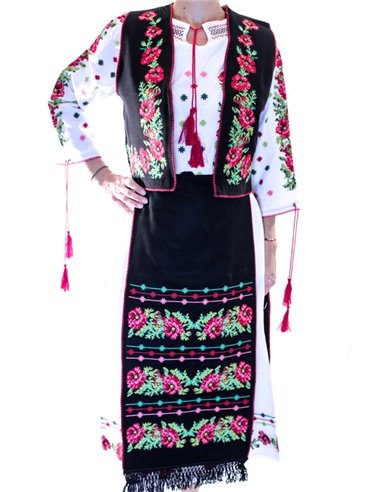 Costum traditional set  cu motive florale