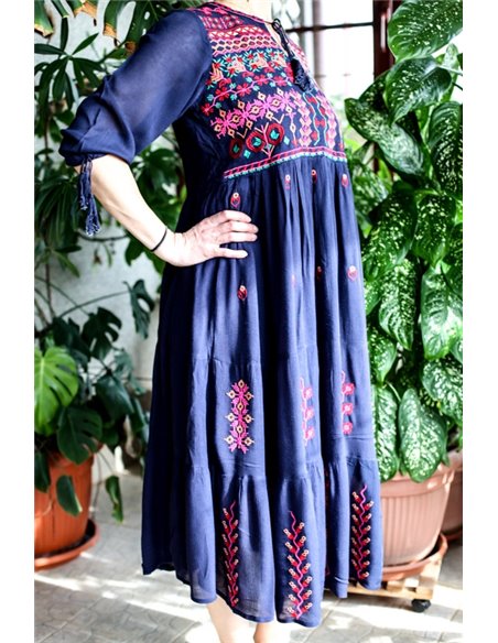 Rochie Traditionala brodata bleumarin Cosmina 14