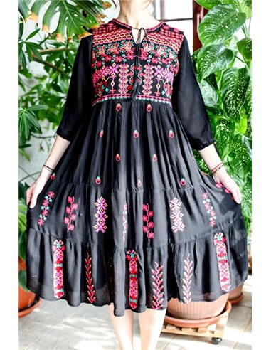 Rochie Traditionala brodata negru Cosmina 15