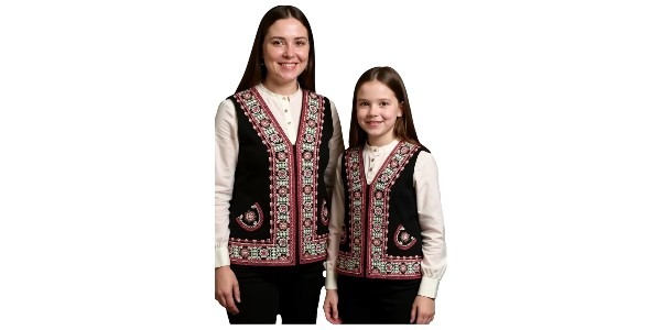 Legătura eternă: Set vesta tradiţională românească mamă & fiică cu broderie colorată – o moştenire de neuitat